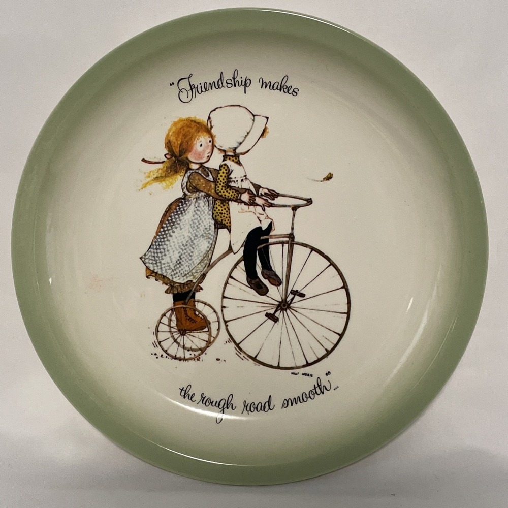 Vtg Holly Hobbie Collectors Edition Plate Friendship Makes The Rough Road Smooth